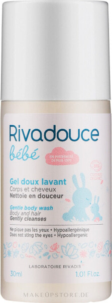 Sanftes reinigendes Duschgel - Rivadouce Bebe Organic Gentle Cleansing Gel (travel) 30 ml