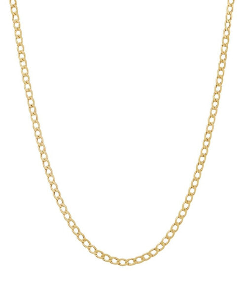 Children's Curb Link Chain Necklace in 14k Gold, 14" + 2" extender