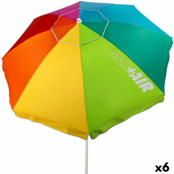 Пляжный зонт Aktive Разноцветный Сталь 220 x 215 x 220 cm (6 штук)