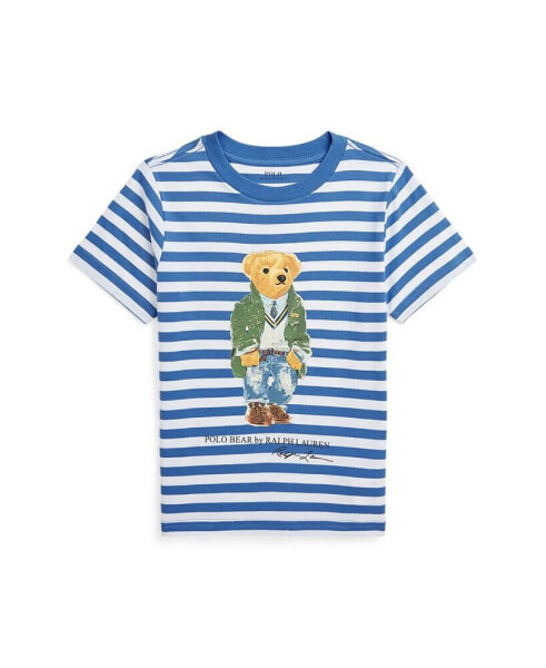 Toddler and Little Boys Polo Bear Striped Cotton Jersey T-shirt