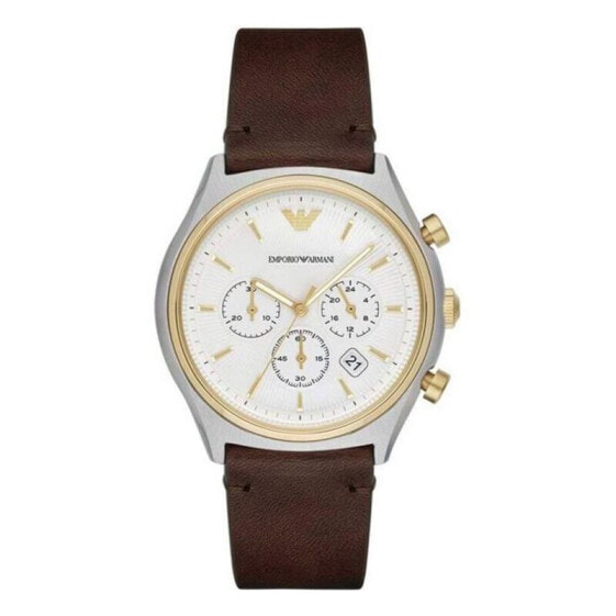 Мужские наручные часы с коричневым кожаным ремешком Armani AR11033 ( 44 mm)
