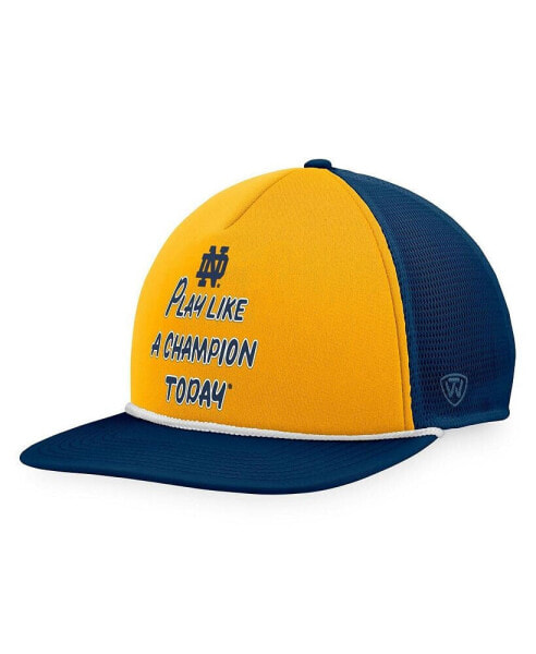 Men's Navy/Gold Notre Dame Fighting Irish Play Like A Champion Today Foam Trucker Adjustable Hat
