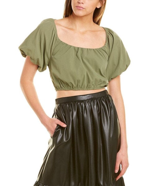 Botanik Studio Puff Sleeve Crop Top Women's