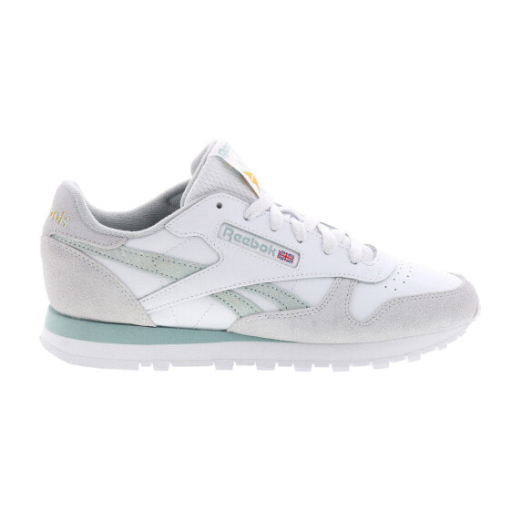 Reebok Classic Leather Womens White Leather Lifestyle Sneakers Shoes