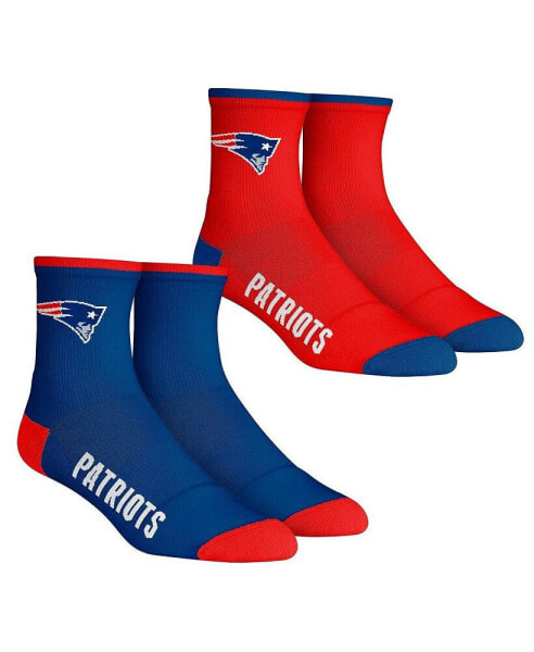 Men's Socks New England Patriots Core Team 2-Pack Quarter Length Sock Set