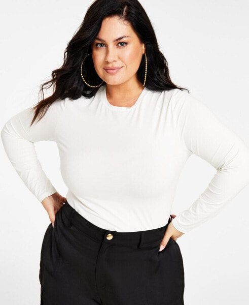 Trendy Plus Size Scoop-Neck Fitted Top