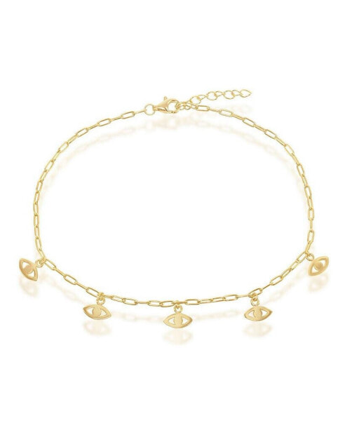 Браслет Simona Evil Eye Charms Paperclip Anklet - Gold Plated