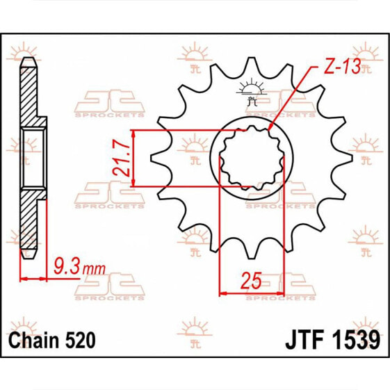 JT SPROCKETS 520 JTF1538.13 Steel Front Sprocket