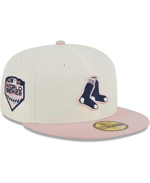 Men's White, Pink Boston Red Sox Chrome Rogue 59FIFTY Fitted Hat