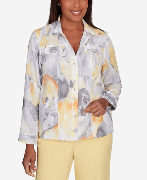 Petite Charleston Abstract Watercolor Jacket