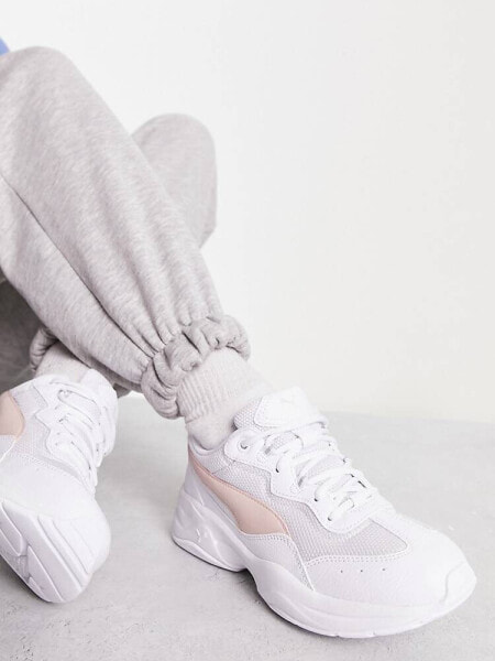Puma Cilia chunky trainers in white and pink - exclusive to ASOS