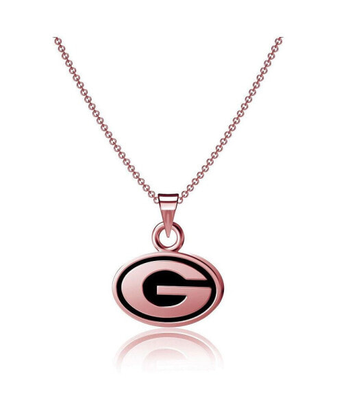 Women's Georgia Bulldogs Rose Gold Pendant Necklace