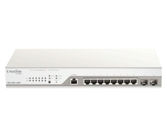 D-Link DBS-2000-10MP - Managed - L2 - Gigabit Ethernet (10/100/1000) - Power over Ethernet (PoE) - Rack mounting