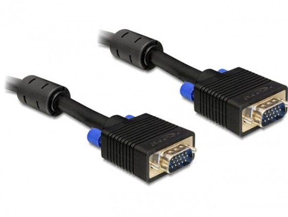 Delock 5m VGA Cable - 5 m - VGA (D-Sub) - VGA (D-Sub) - Black - Male/Male