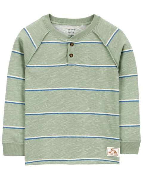 Toddler Striped Henley Tee 2T