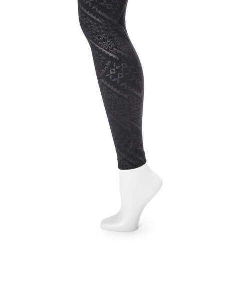 Women's Fleece Lined Embossed Leggings