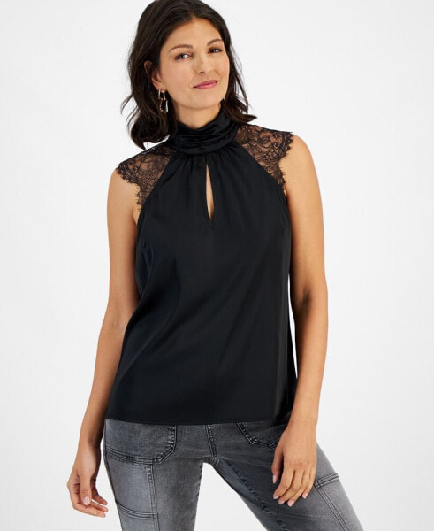 Women's Sleeveless Lace Detail Blouse, Created for Macy's