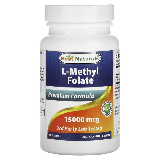 L-Methyl Folate, 15,000 mcg, 60 Tablets