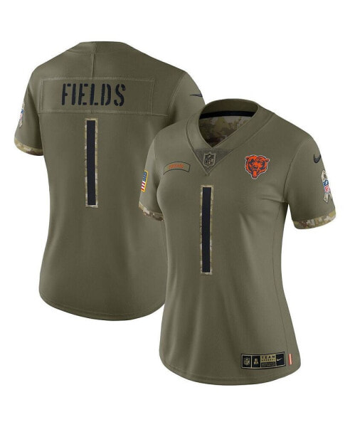 Women's Justin Fields Olive Chicago Bears 2022 Salute To Service Limited Jersey