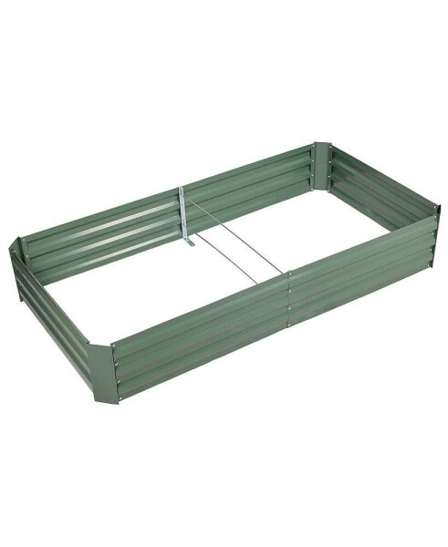 Outdoor Raised Garden Bed 72'' x 36'' x 12'' Reinforced Galvanized Steel Planter Box