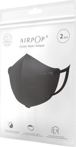 Маска защитная AirPop Pocket Mask NV 2 шт черный