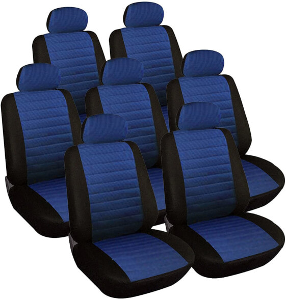 WOLTU 7232-7 Car Seat Covers Single Seat Cover Universal Size Set of 7 Black/Blue