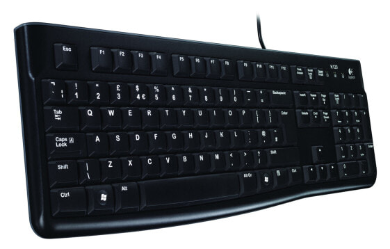 Logitech K120 Corded Keyboard - Wired - USB - QWERTZ - Black