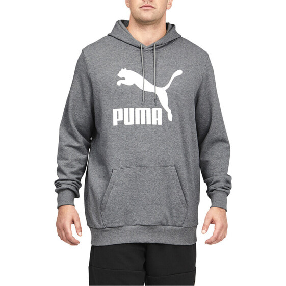Puma Classics Logo Pullover Hoodie Big Tall Mens Grey Casual Outerwear 67084703