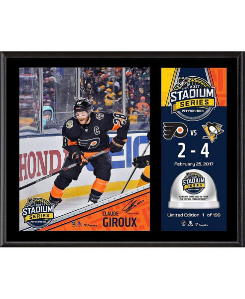 Claude Giroux Philadelphia Flyers 12" x 15" 2017 Stadium Series Sublimated Plaque with Game-Used Ice - Limited Edition of 199
