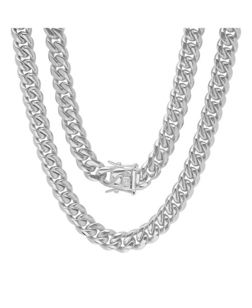 Men's Stainless Steel 30" Miami Cuban Link Chain with 10mm Box Clasp Necklaces