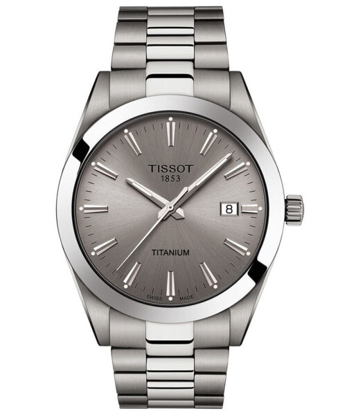 Men's Swiss Gentleman Gray Titanium Bracelet Watch 40mm