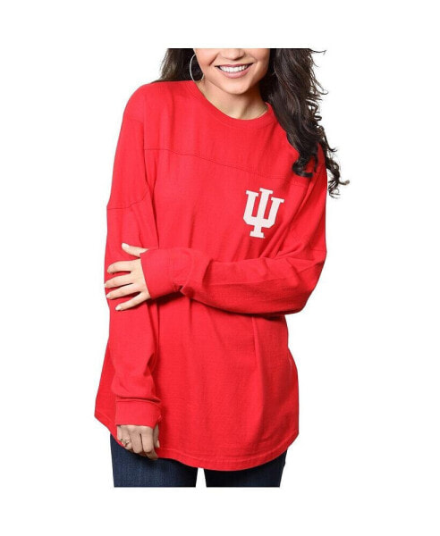 Women's Crimson Indiana Hoosiers The Big Shirt Oversized Long Sleeve T-shirt