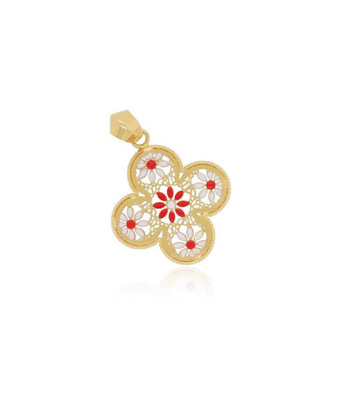 Floral Enamel Clover Charm