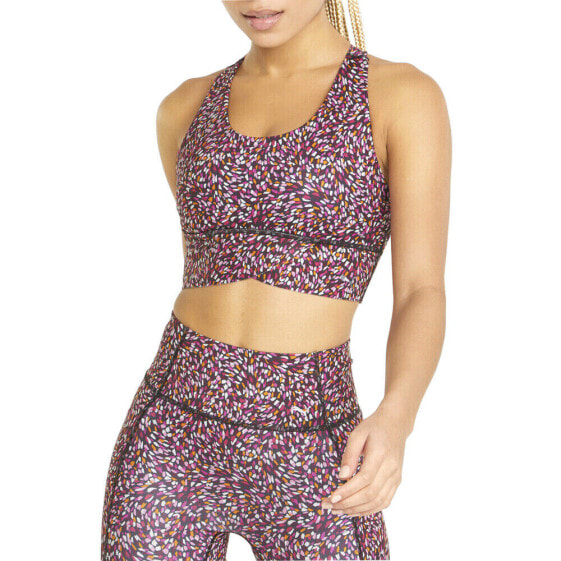 Puma Mid Impact Forever Luxe Ellavate Graphic Sports Bra Womens Multi Casual 520