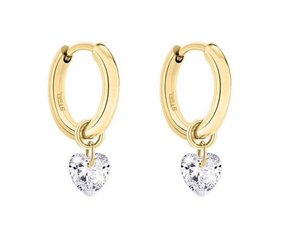 Romantic gold plated heart rings 2in1 TJE0365-918
