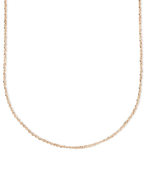 Italian Gold 14k Rose Gold Necklace, 16" Perfectina Chain (1-1/8mm)