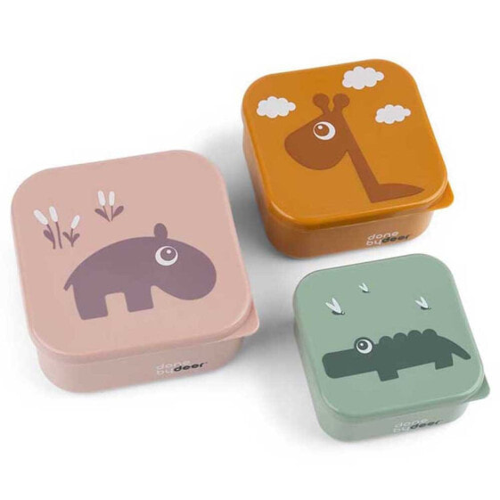 DONE BY DEER Snack Box Set 3 Pieces Deer Friends