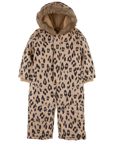 Toddler Leopard Fleece-Lined Snowsuit 2T