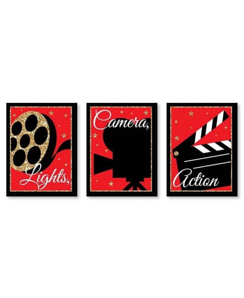 Red Carpet Hollywood - Movie Wall Art Decor Ideas - 7.5 x 10 inches - 3 Prints