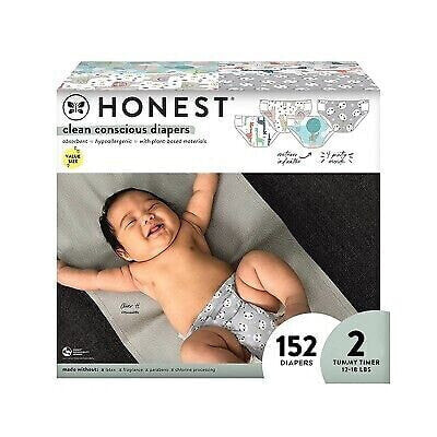 Honest Clean Conscious Disposable Diapers - Four Print Pack- Size 2 - 152ct