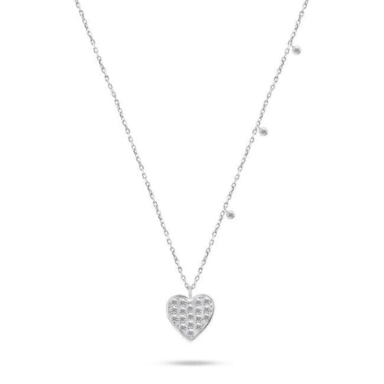 NCL62W Cubic Zirconia Silver Necklace (Chain, Pendant)