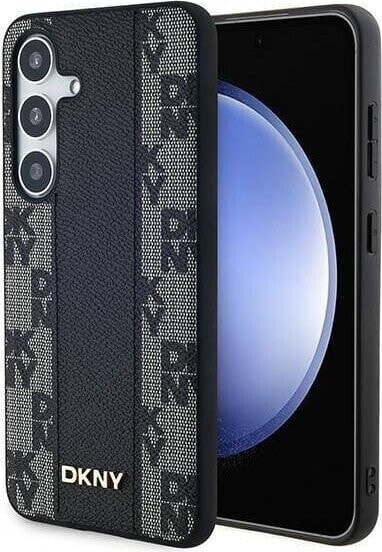 DKNY DKNY Leather Checkered Mono Pattern MagSafe - Etui Samsung Galaxy S24 (czarny)