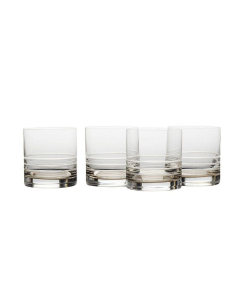 Cal Smoke Ombre Double Old Fashioned Glasses Set of 4, 15.5 oz