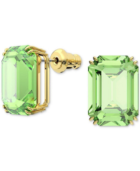 Gold-Tone Millenia Green Stone Stud Earrings