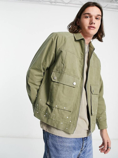 The Couture Club co-ord worker jacket in khaki with cargo pocket detail