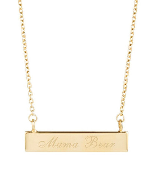 brook & york 14K Gold Plated Mama Bear Bar Necklace