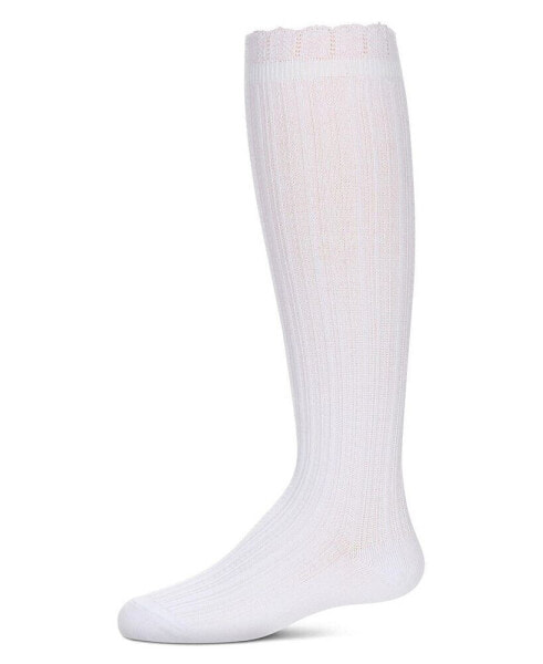 Big Girls Crochet Ruffle Design Knee High Socks