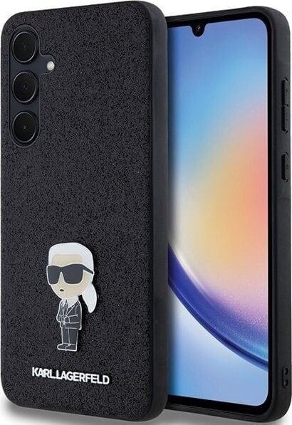 Karl Lagerfeld Etui Karl Lagerfeld KLHCSA35GKNPSK Samsung Galaxy A35 hardcase Fixed Glitter Ikonik Logo Metal Pin czarny/black