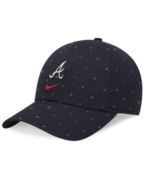 Men's Navy Atlanta Braves Primetime Print Club Adjustable Hat