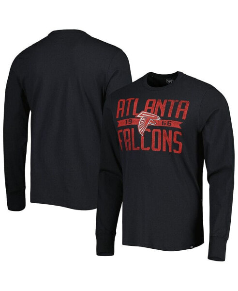 Men's Black Distressed Atlanta Falcons Brand Wide Out Franklin Long Sleeve T-shirt